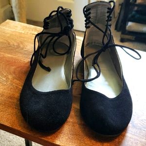 Garnet Hill Prima Ankle Wrap Ballet Flats